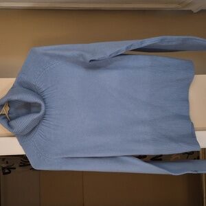 Vintage TAKEOUT Y2K Blue Turtleneck Knit Sweater Retro 90's Sz Juniors XL